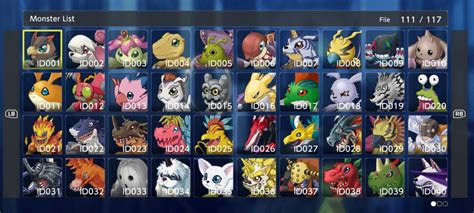 digimon masters digimon list.